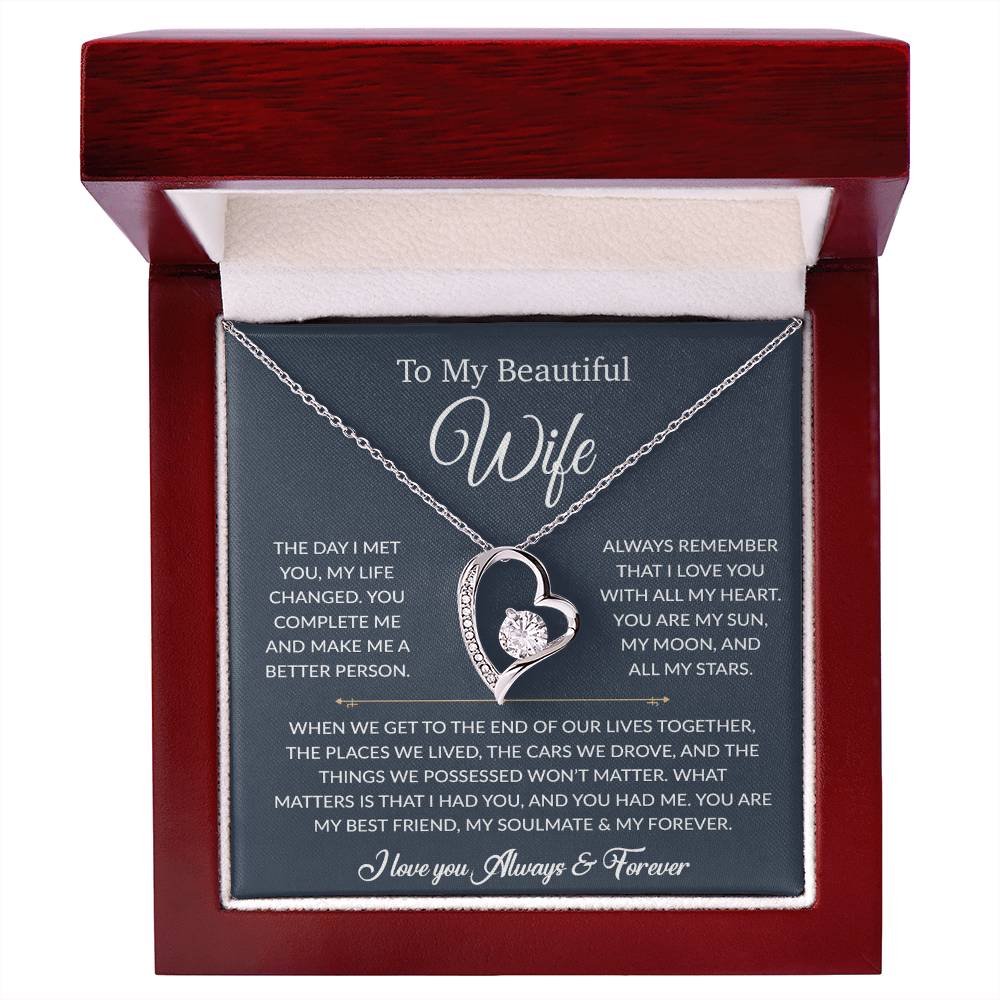 To My Wife Necklace, Gift For Wife, Anniversary Gift For Wife, Necklace For Wife 26_6_Blue