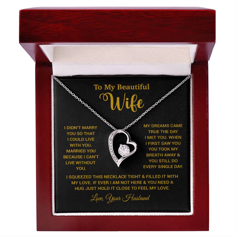 To My Wife Necklace, Wife Gift From Husband, Wife Husband Necklace, Christmas Gift 26_10_Gold