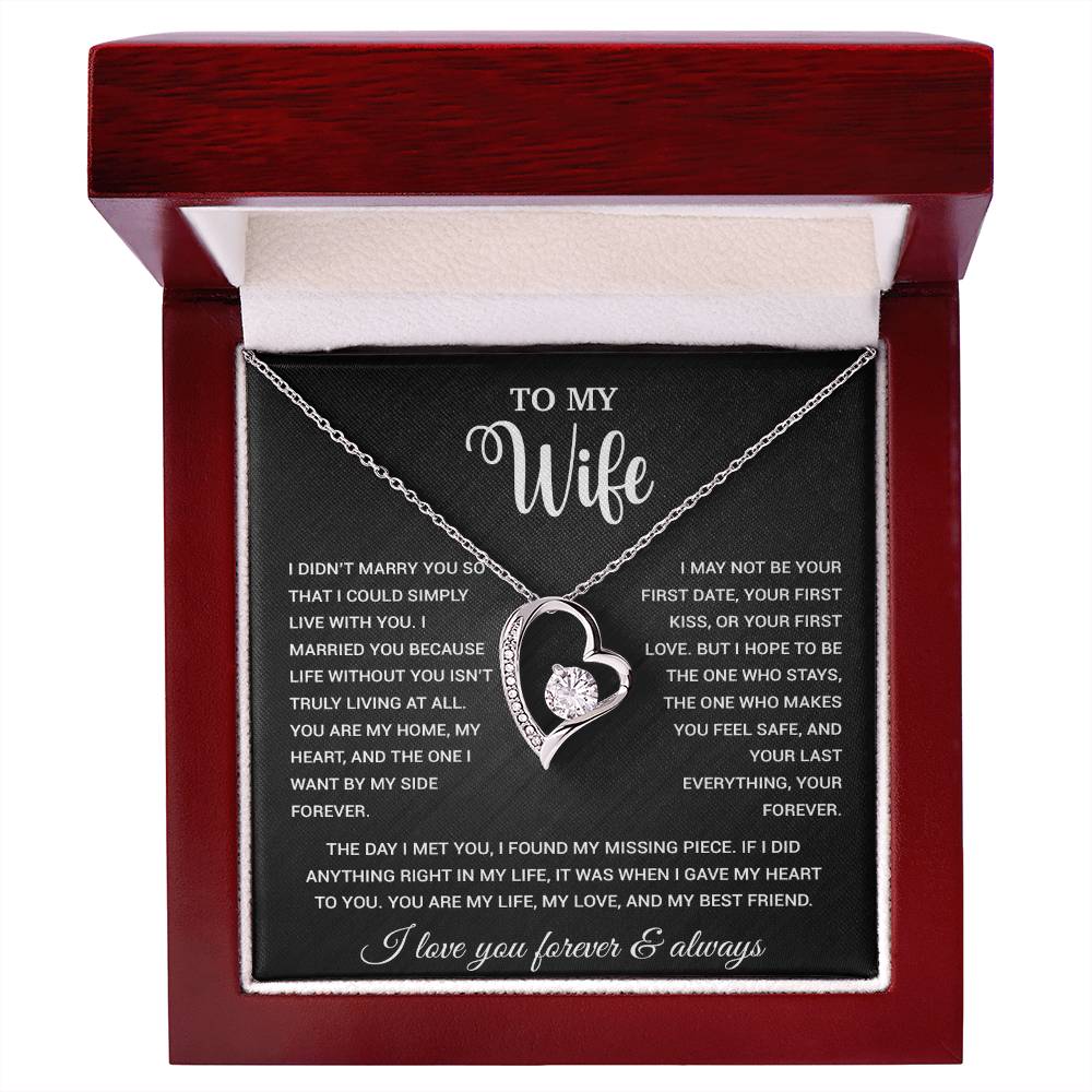 To My Wife Necklace, Gift For Wife, Anniversary Gift For Wife, Necklace For Wife 21_9_Black