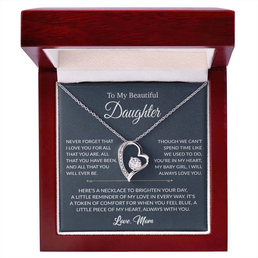 To My Daughter Necklace, Gift for Daughter from mom, Daughter mother Necklace 27_6_Blue