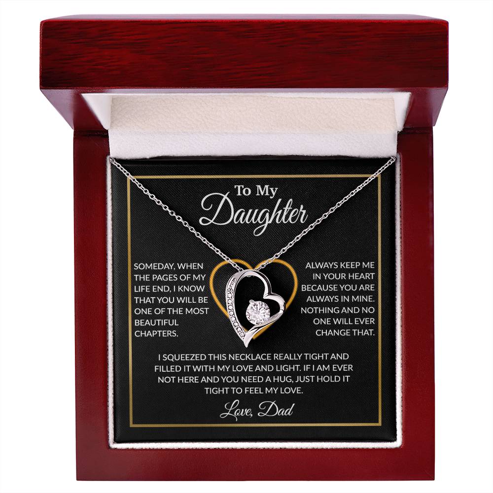 To My Daughter Necklace, Gift For Daughter From Dad, Daughter Father Necklace 7_12_Black