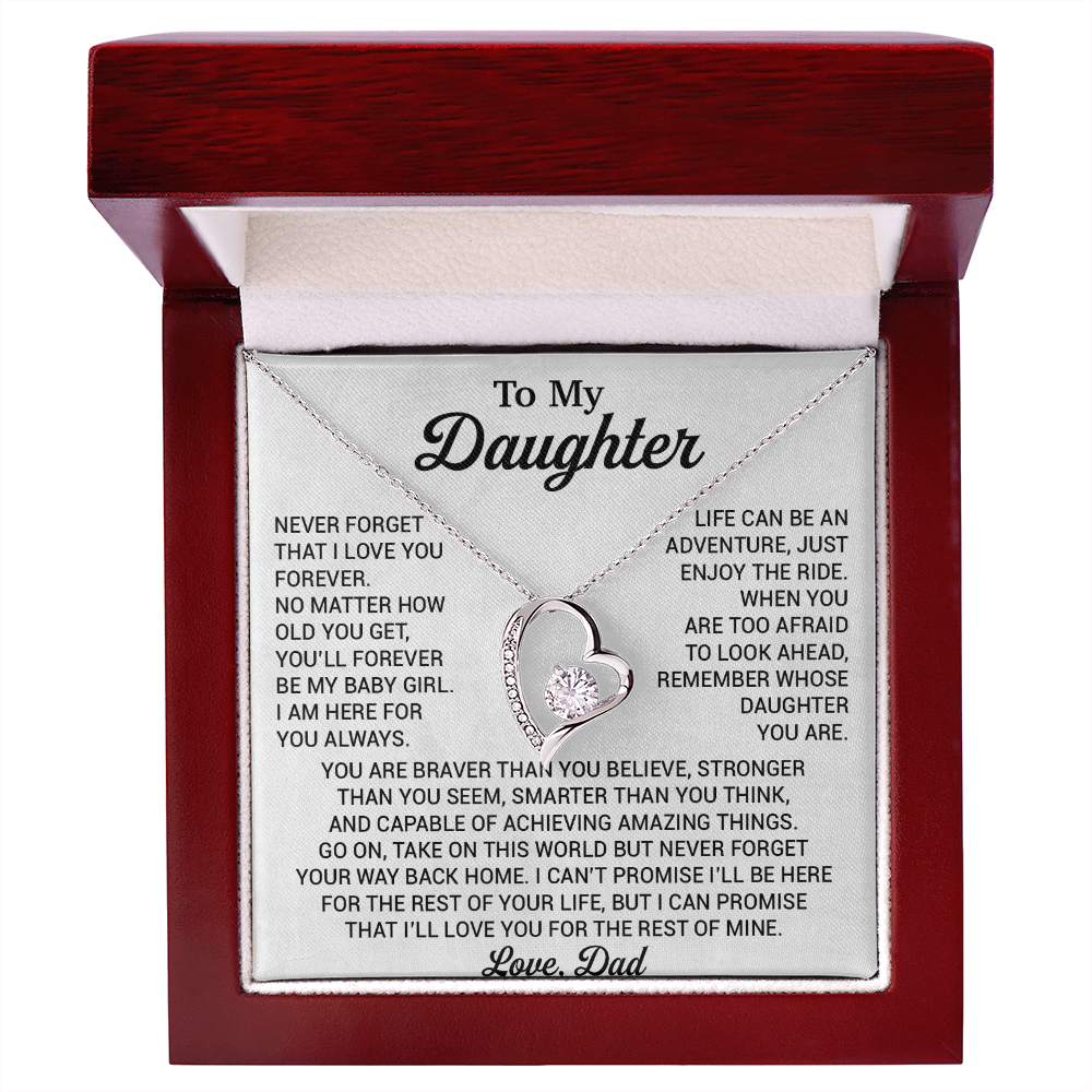 To My Daughter Necklace, Daughter Father Necklace, Daughter Gift From Dad 22_8_White