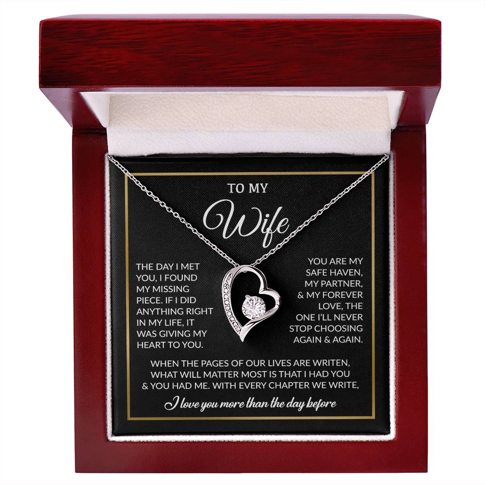 To My Wife Necklace, Gift For Wife, Anniversary Gift For Wife, Necklace For Wife 26_7_Black