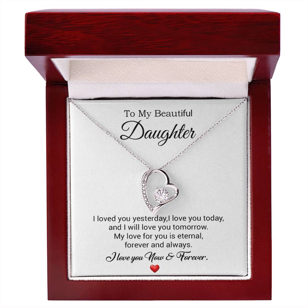 To My Daughter Necklace, Gift For Daughter From Dad, Daughter Father Necklace 30_7_White