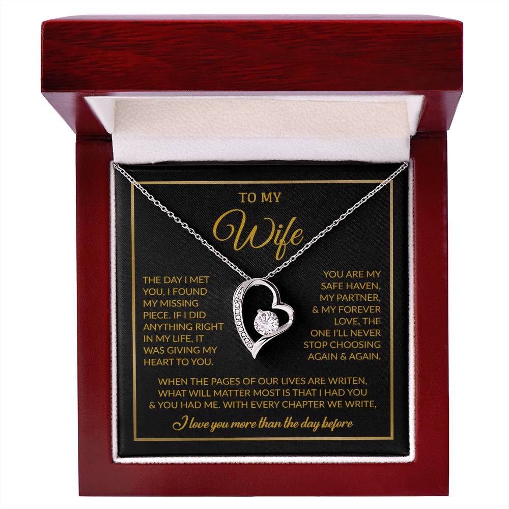 To My Wife Necklace, Gift For Wife, Anniversary Gift For Wife, Necklace For Wife 26_7_Gold