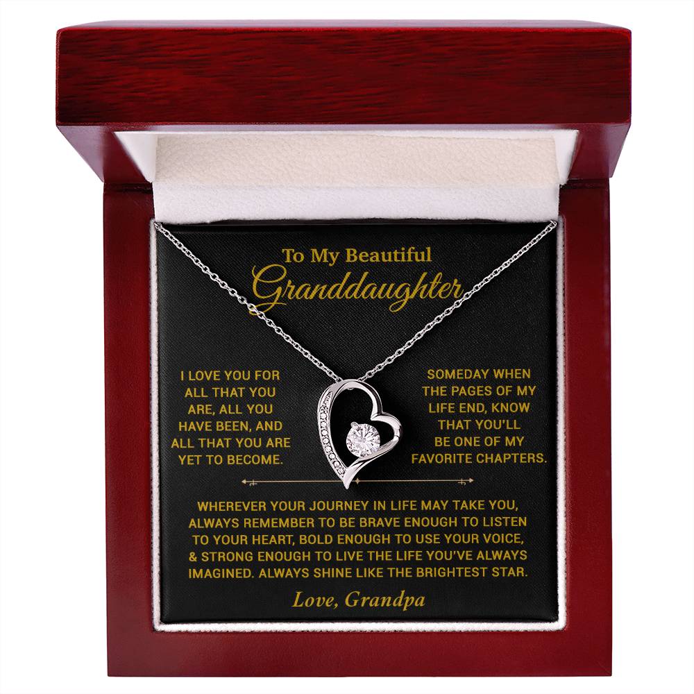 To My Granddaughter Necklace, Birthday Gift For Granddaughter, Birthday Gifts 12_6_Gold