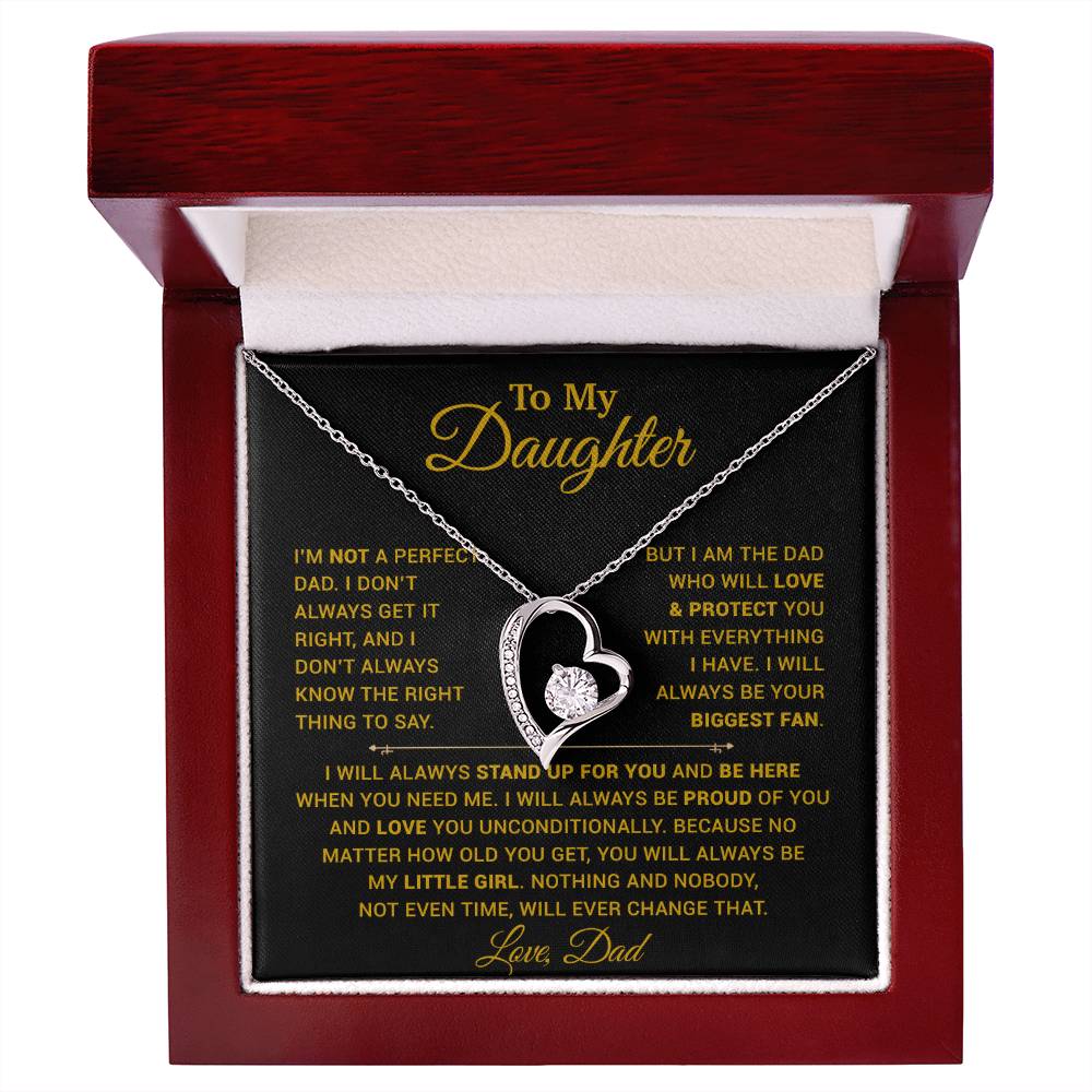 To My Daughter Necklace, Gift for Daughter from Dad, Father Daughter Necklace 28_11_Gold