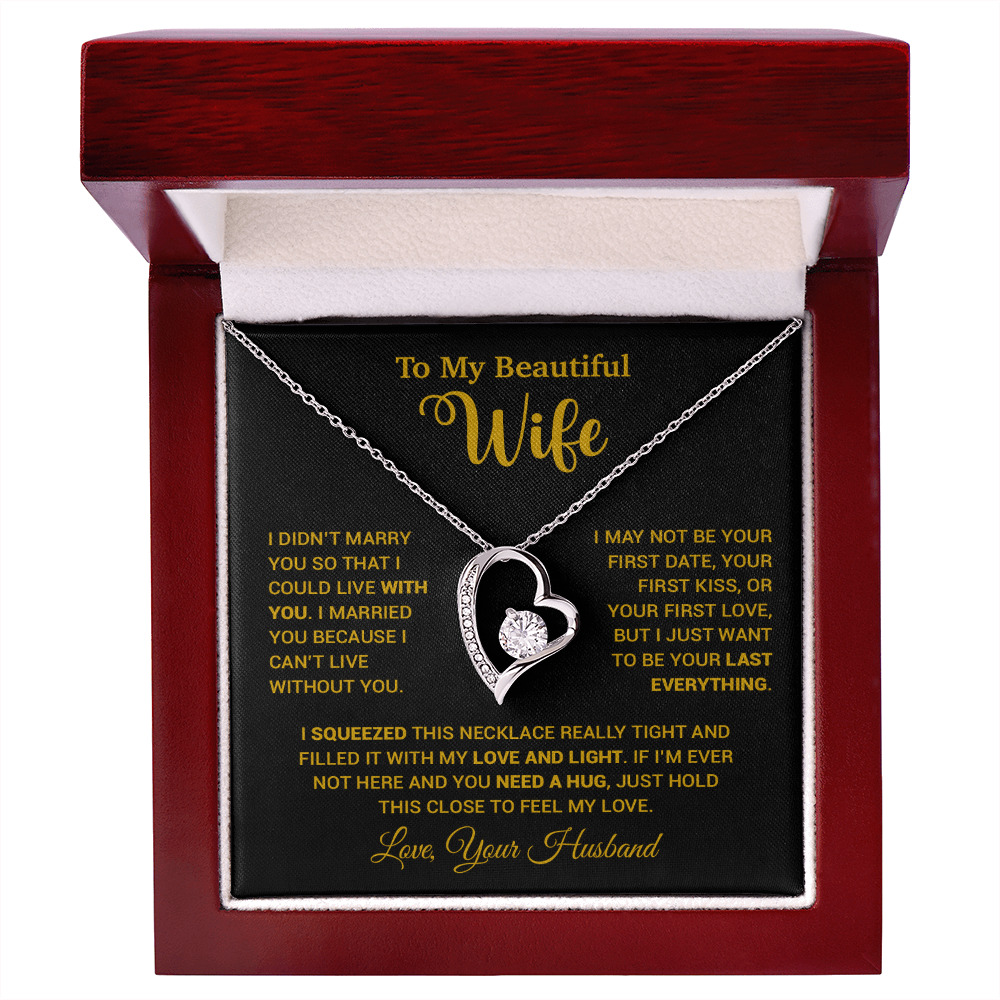 To My Wife Necklace, Wife Gift From Husband, Wife Husband Necklace, Christmas Gift 25_9_Gold
