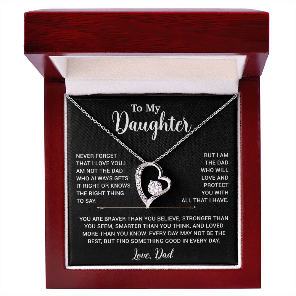 To My Daughter Necklace, Gift for Daughter from Dad, Father Daughter Necklace 2_6_Black