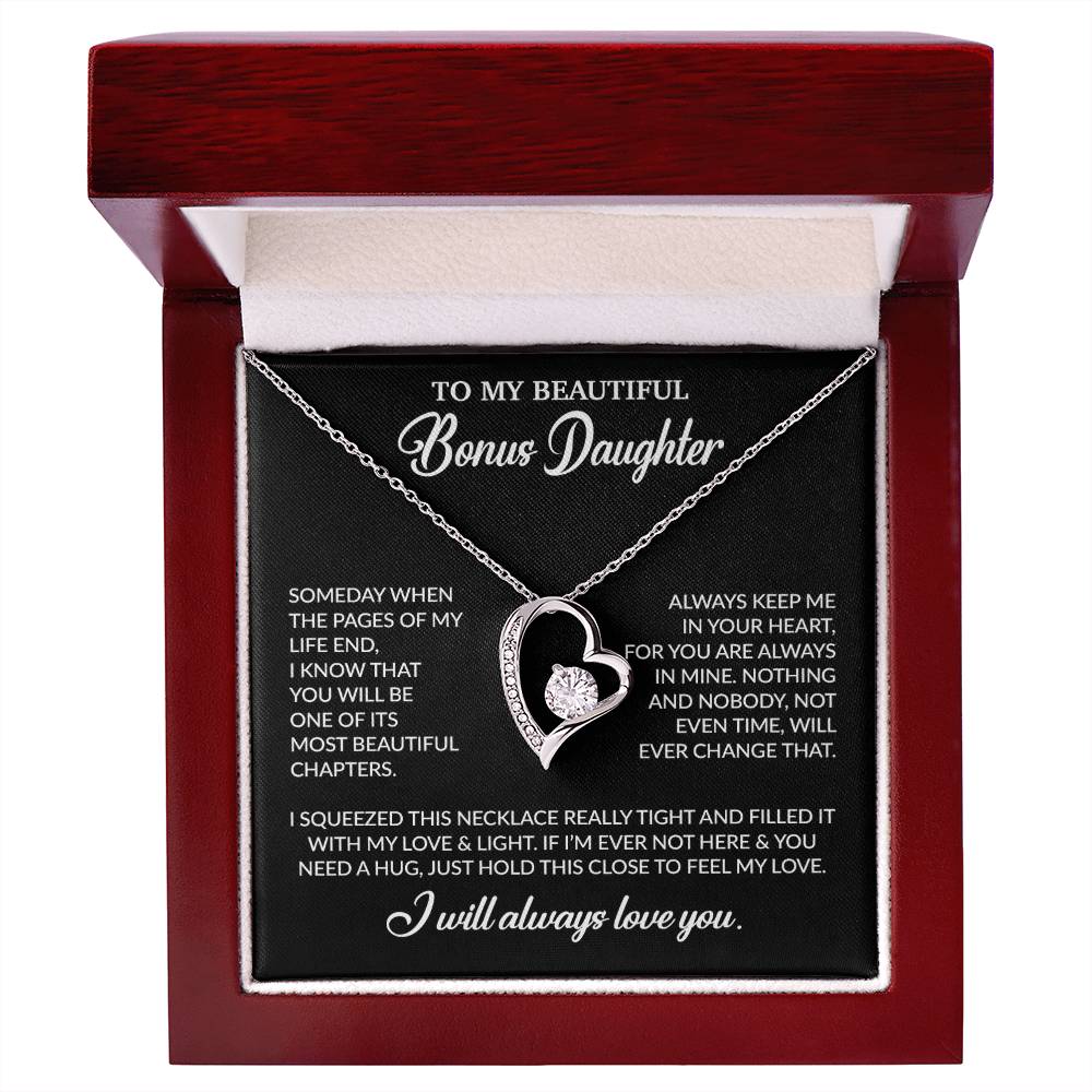 To My Bonus Daughter Necklace, Gift for Bonus Daughter, Step Daughter Birthday 25_11_Black
