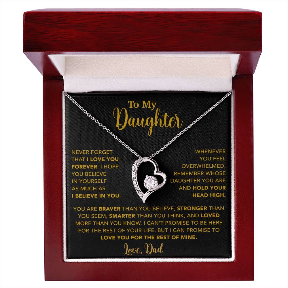 To My Daughter Necklace, Gift for Daughter from Dad, Father Daughter Necklace  9_4_Gold