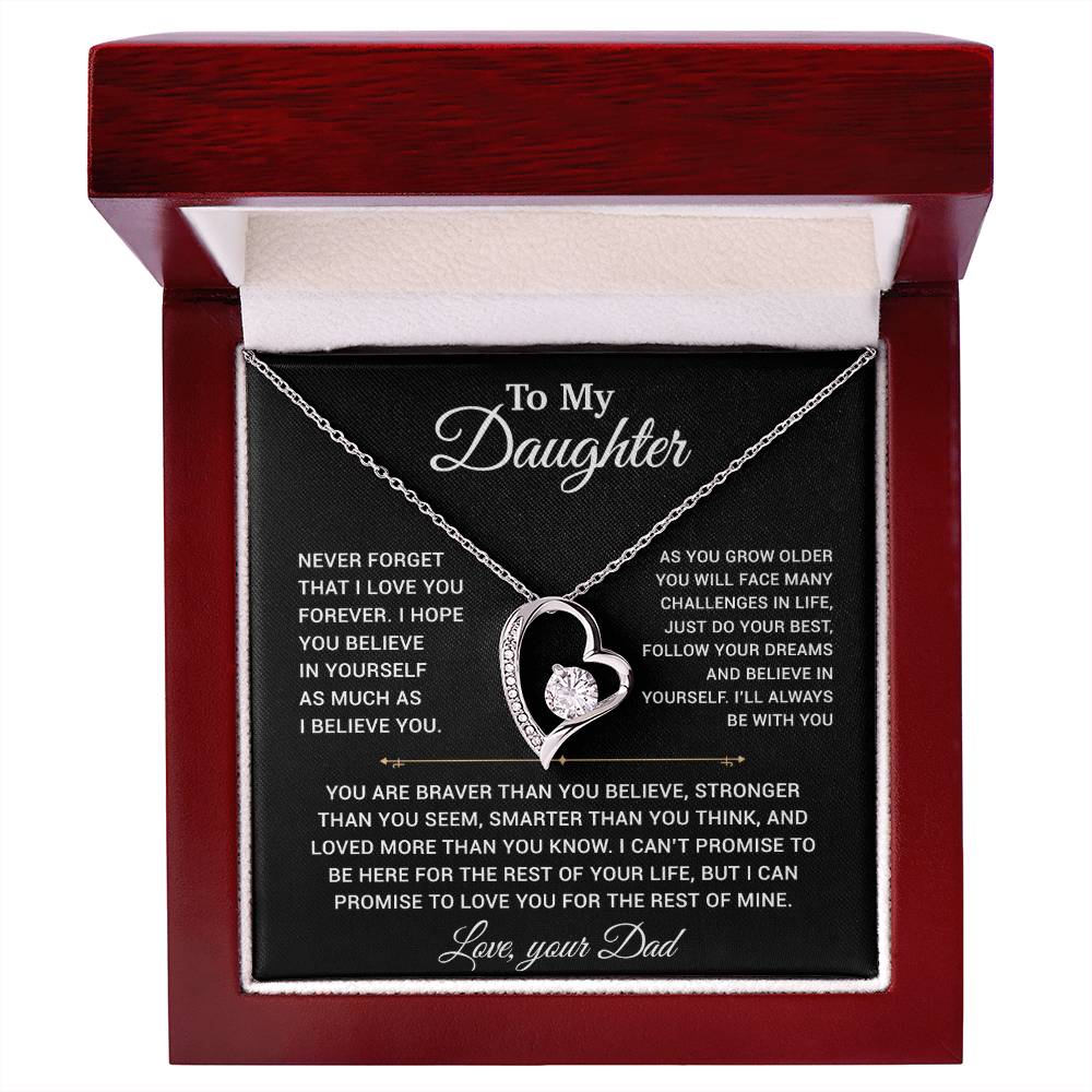 To My Daughter Necklace, Gift for Daughter from Dad, Father Daughter Necklace 15_2_Black