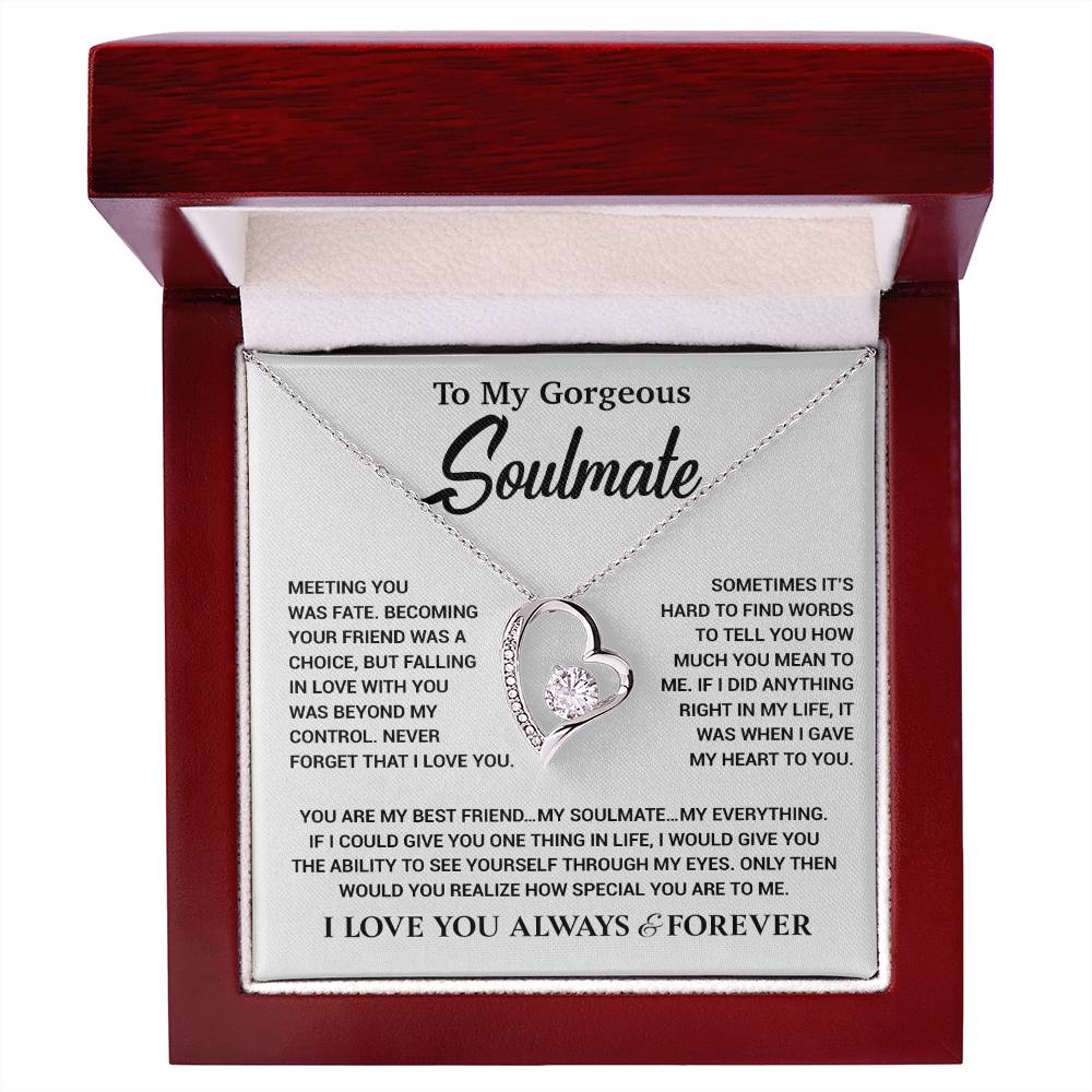 To My Gorgeous Soulmate Necklace, Soulmate Gift, Gift For Girlfriend, Christmas Gift 23_10_White