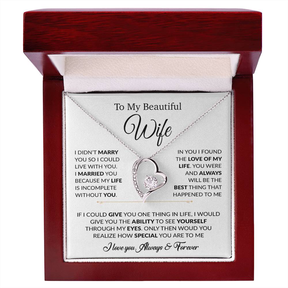 To My Wife Necklace, Gift For Wife, Anniversary Gift For Wife, Necklace For Wife 23_6_White