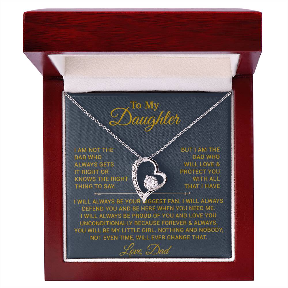 To My Daughter Necklace, Gift for Daughter from Dad, Father Daughter Necklace 6_10_Gold