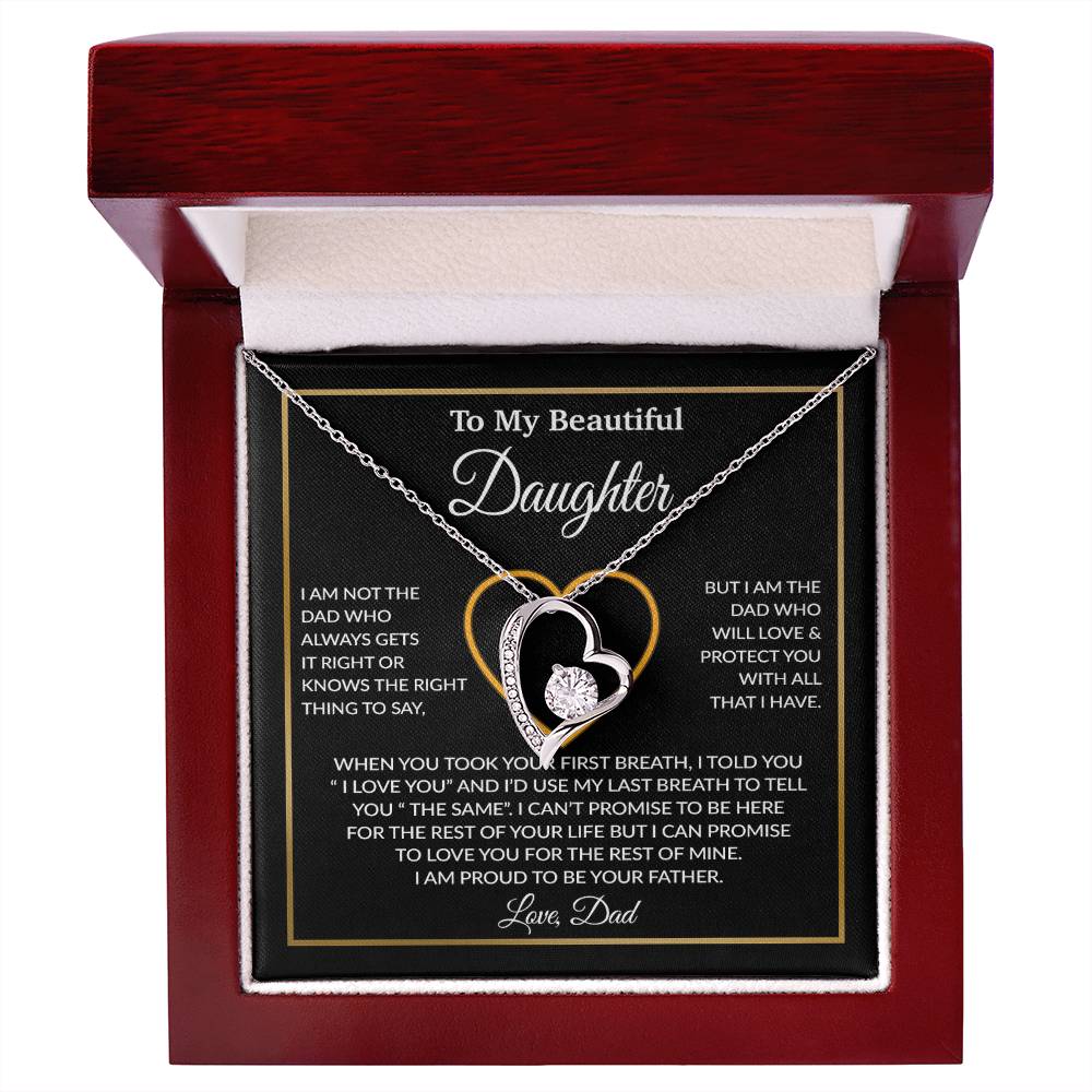 To My Daughter Necklace, Gift For Daughter From Dad, Daughter Father Necklace 12_1_Black