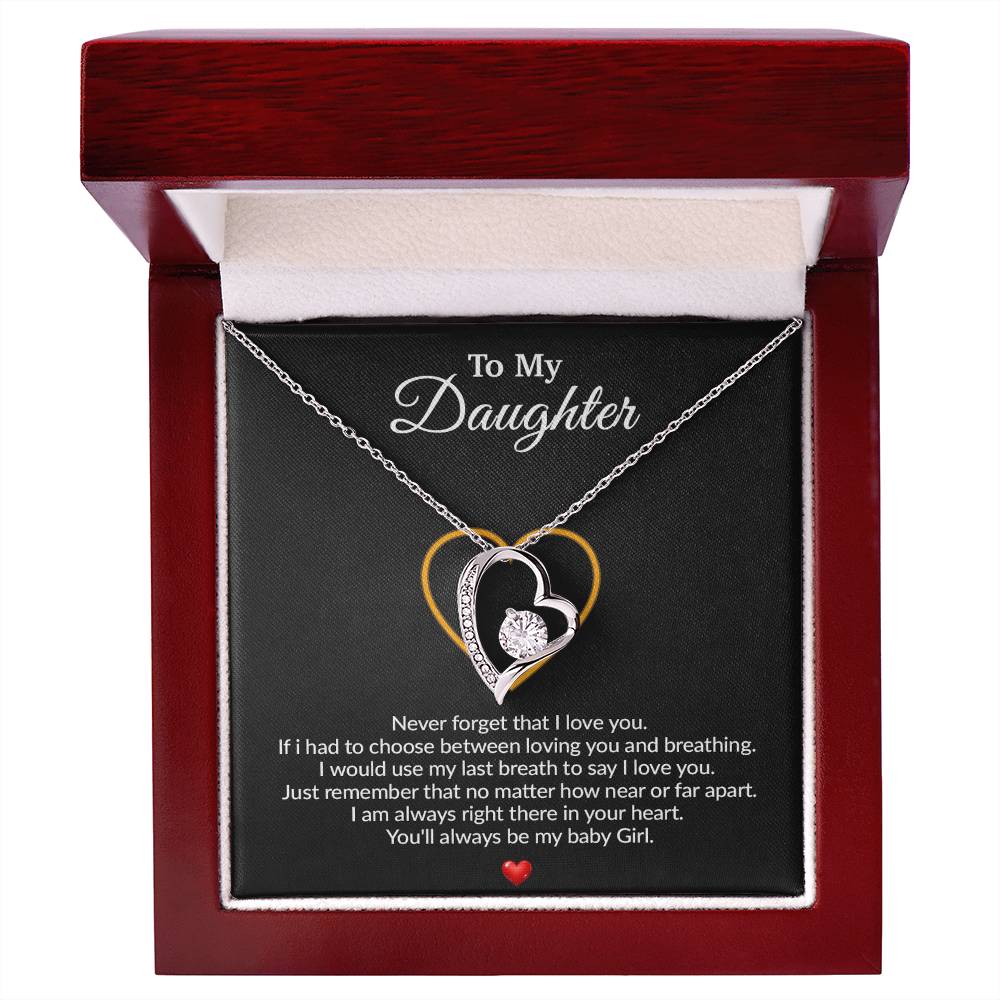 To My Daughter Necklace, Gift for Daughter from Dad, Father Daughter Necklace 11_8_Black