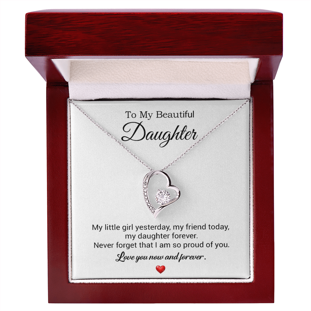 To My Daughter Necklace, Gift For Daughter From Dad, Daughter Father Necklace 10_7_White