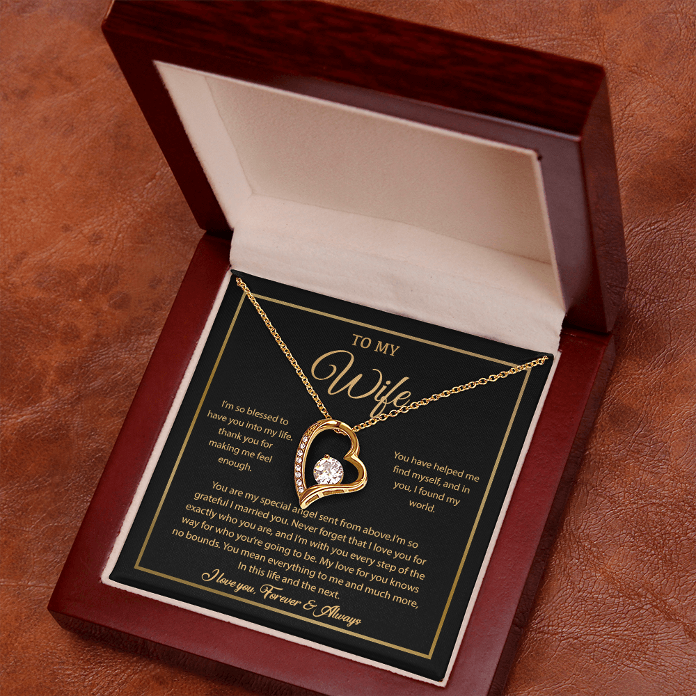 To My Wife Necklace, Gift For Wife, Anniversary Gift For Wife, Necklace For Wife 21_7_Gold