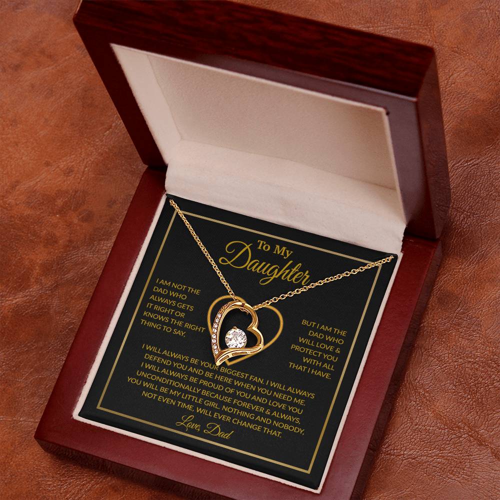 To My Daughter Necklace, Gift For Daughter From Dad, Daughter Father Necklace 6_12_Gold