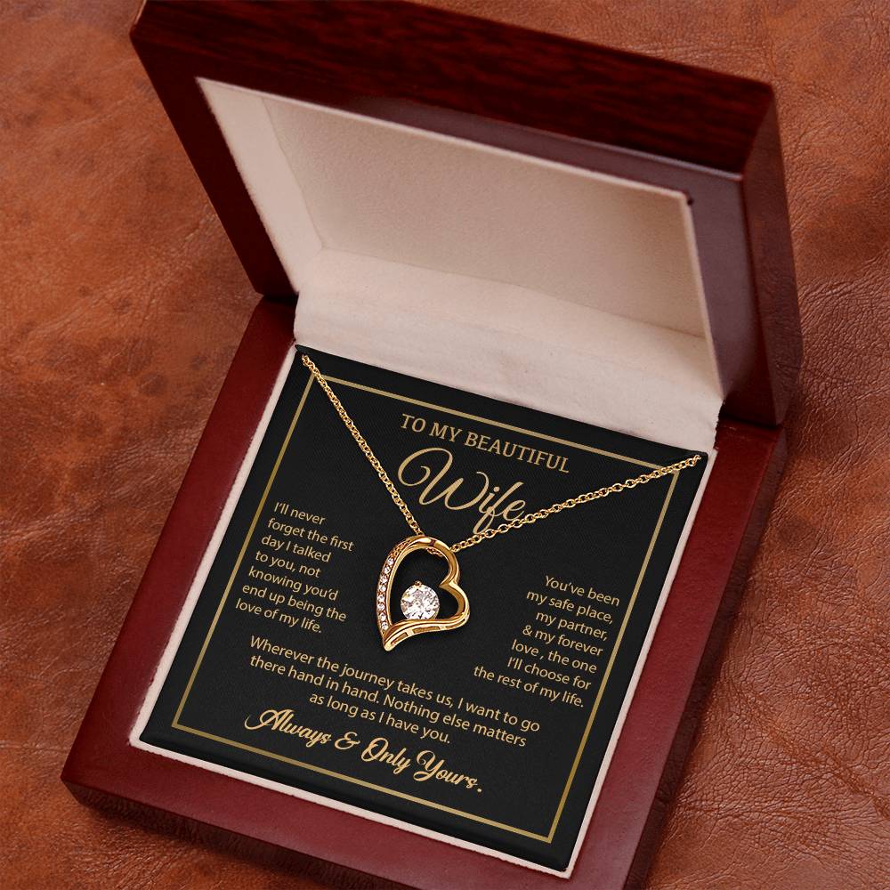 To My Wife Necklace, Gift For Wife, Anniversary Gift For Wife, Necklace For Wife 24_7_Gold