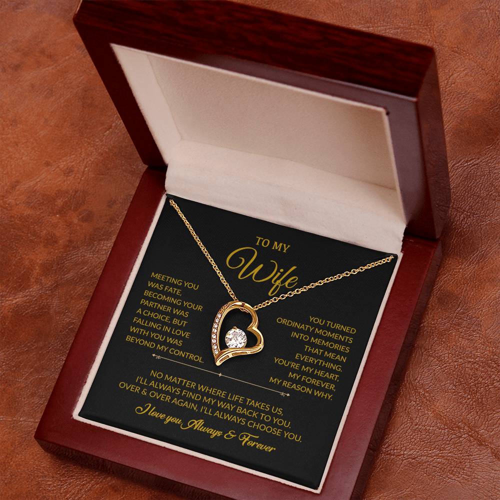 To My Wife Necklace, Gift For Wife, Anniversary Gift For Wife, Necklace For Wife 3_8_Gold