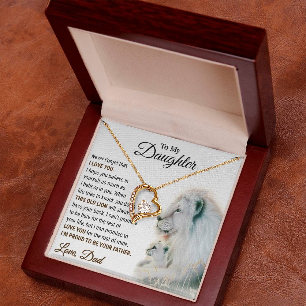 To My Daughter Necklace, Xmas Gift For Daughter From Dad, Daughter Father Lion
