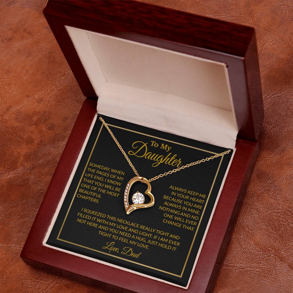 To My Daughter Necklace, Gift For Daughter From Dad, Daughter Father Necklace 4_12_Gold