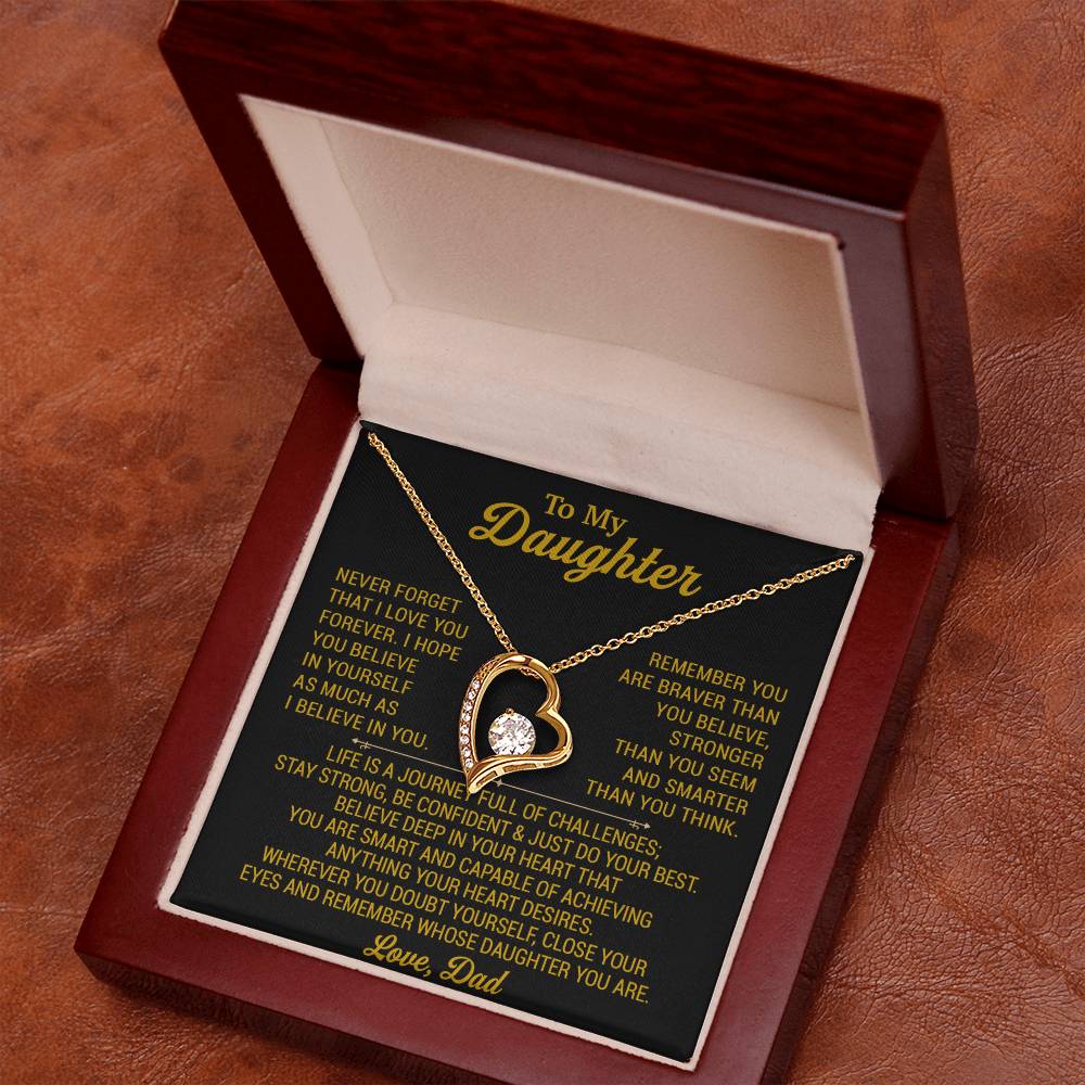 To My Daughter Necklace, Daughter Father Necklace, Daughter Gift From Dad 28_8_Gold