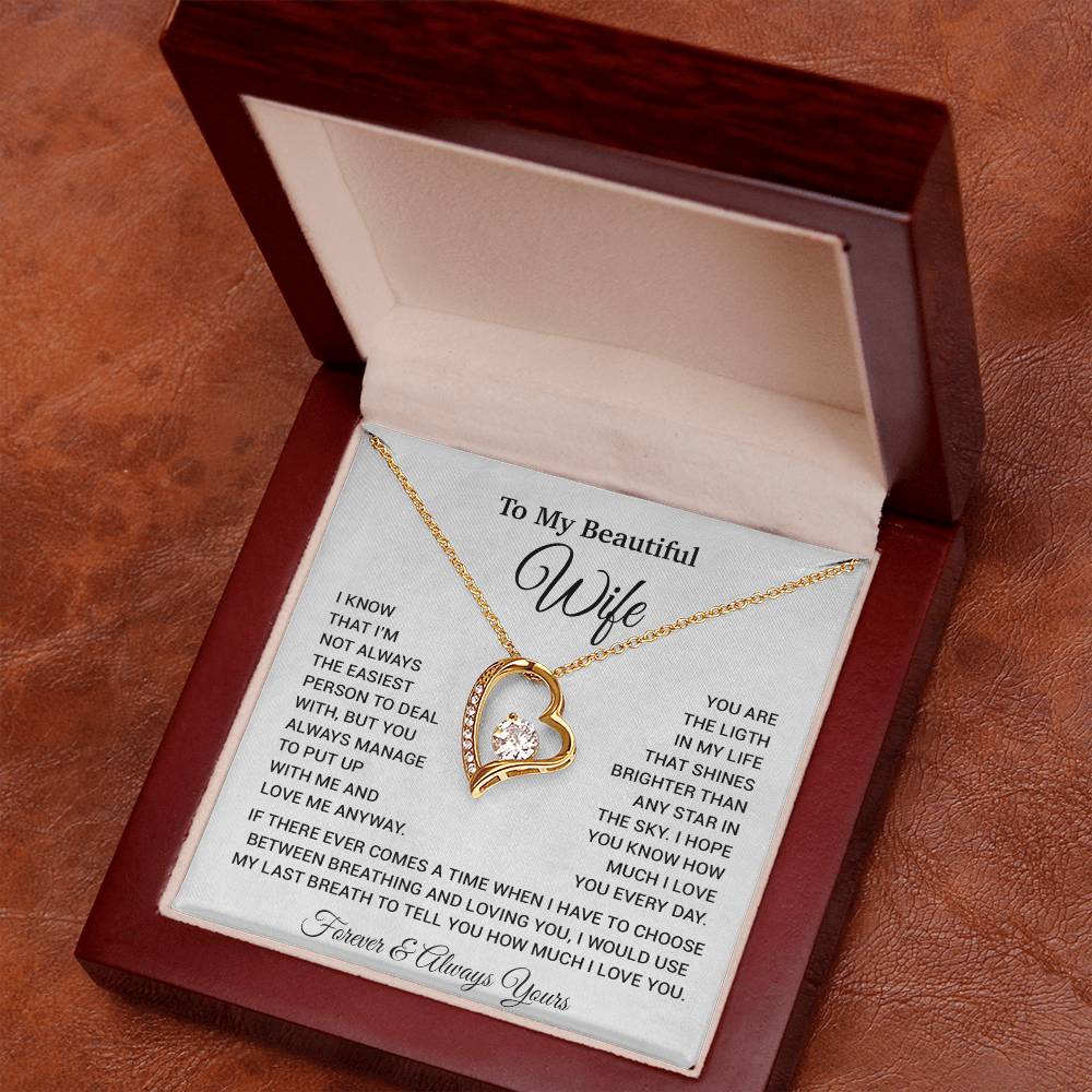 To My Wife Necklace, Christmas Gifts For Wife, Anniversary Cute Gift For Wife_6_9_White
