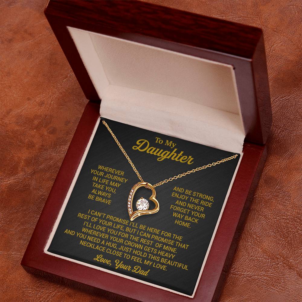 To My Daughter Necklace, Daughter Father Necklace, Daughter Gift From Dad 2_8_Gold