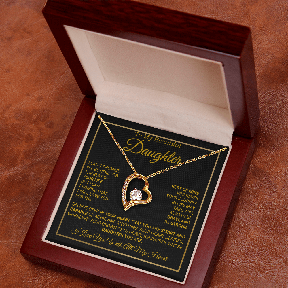 To My Daughter Necklace, Gift for Daughter from Dad And Mom Daughter_Gold