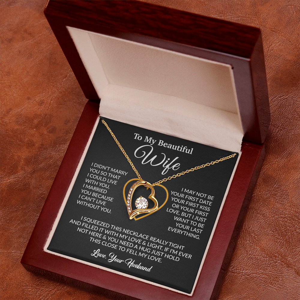 To My Wife Necklace, Wife Gift from Husband, Christmas Gift 7_12_Black