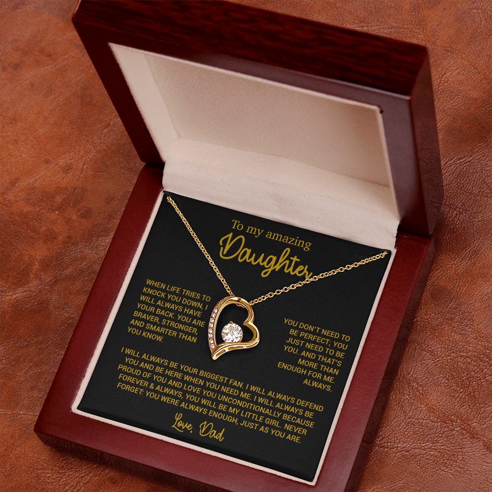 To My Amazing Daughter Necklace, Gift From Dad, Birthday Gift Father 8_10