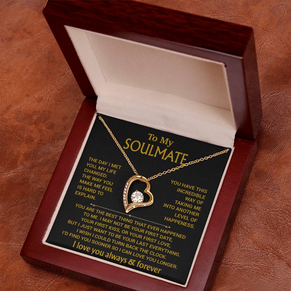 To My Soulmate Necklace, Soulmate Gift, Gift For Girlfriend, Christmas Gift 26_8_Gold
