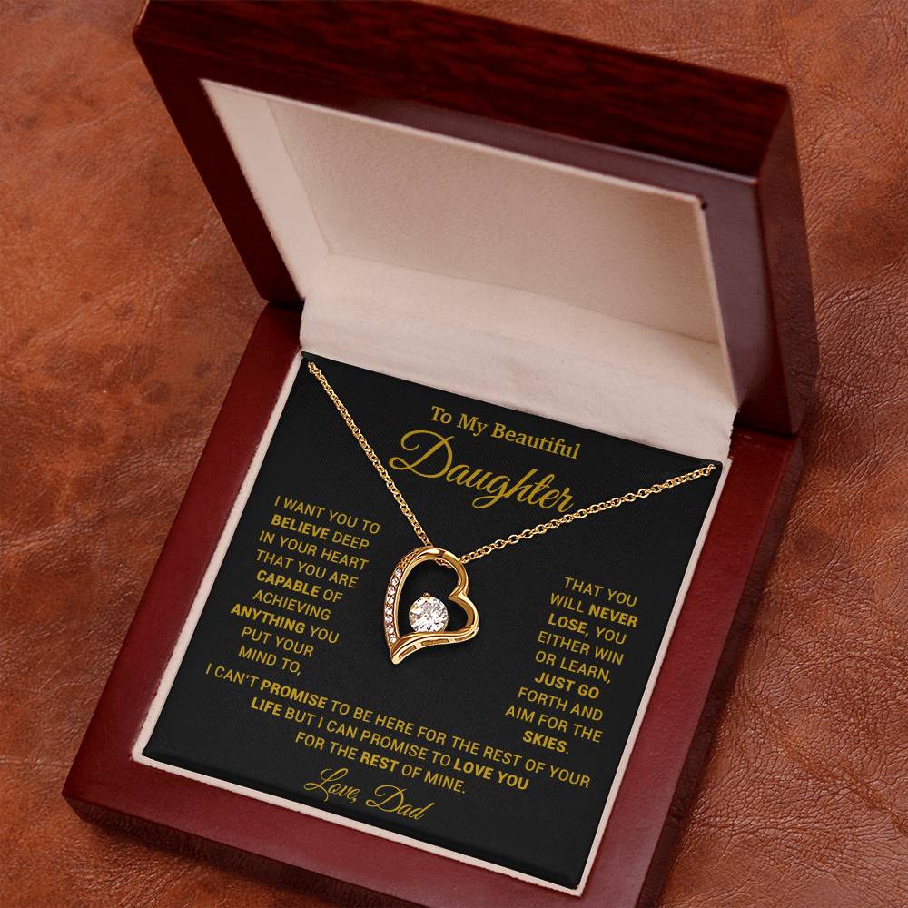 To My Daughter Necklace, Gift for Daughter from Dad, Father Daughter Necklace 26_2_Gold