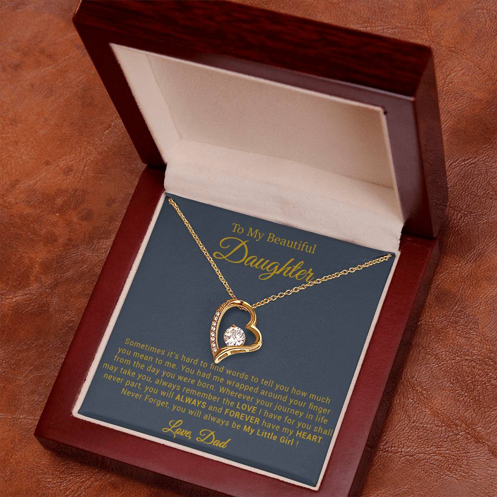 To My Daughter Necklace, Gift for Daughter from Dad, Father Daughter Necklace 20_4_Gold