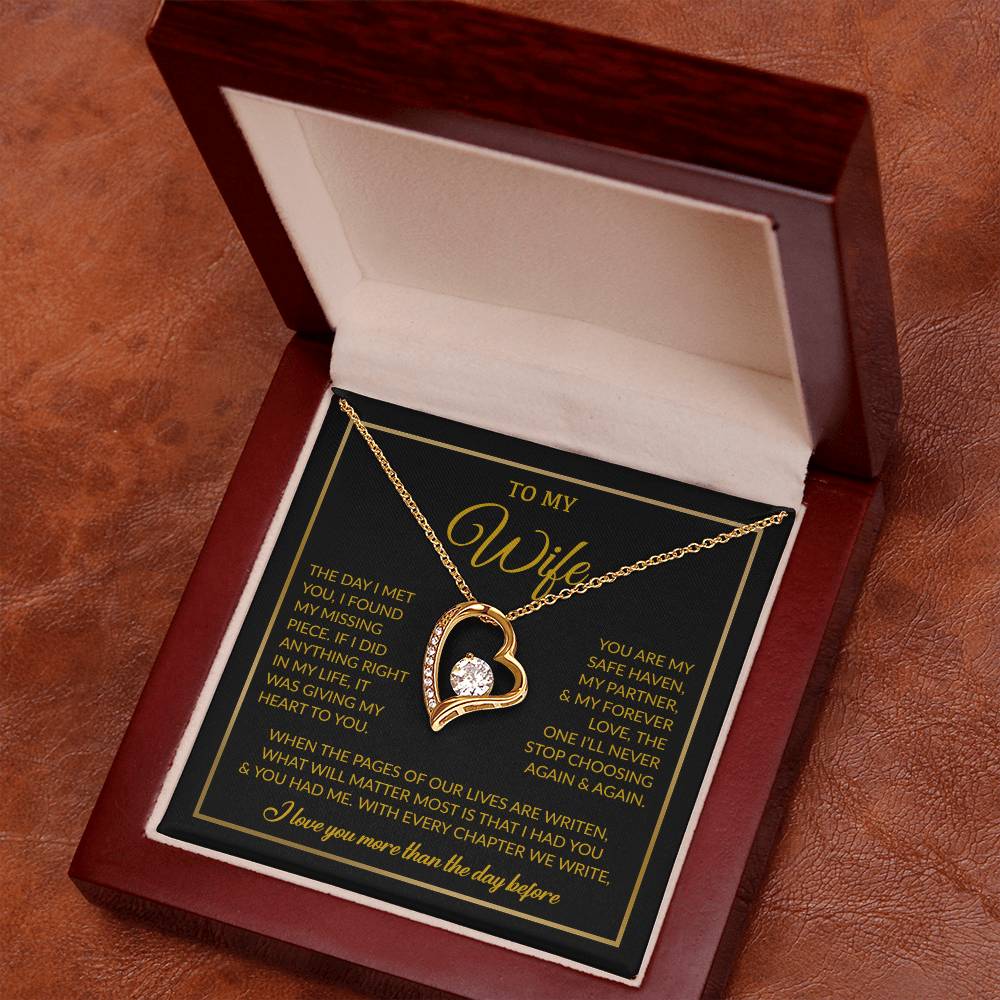 To My Wife Necklace, Gift For Wife, Anniversary Gift For Wife, Necklace For Wife 26_7_Gold
