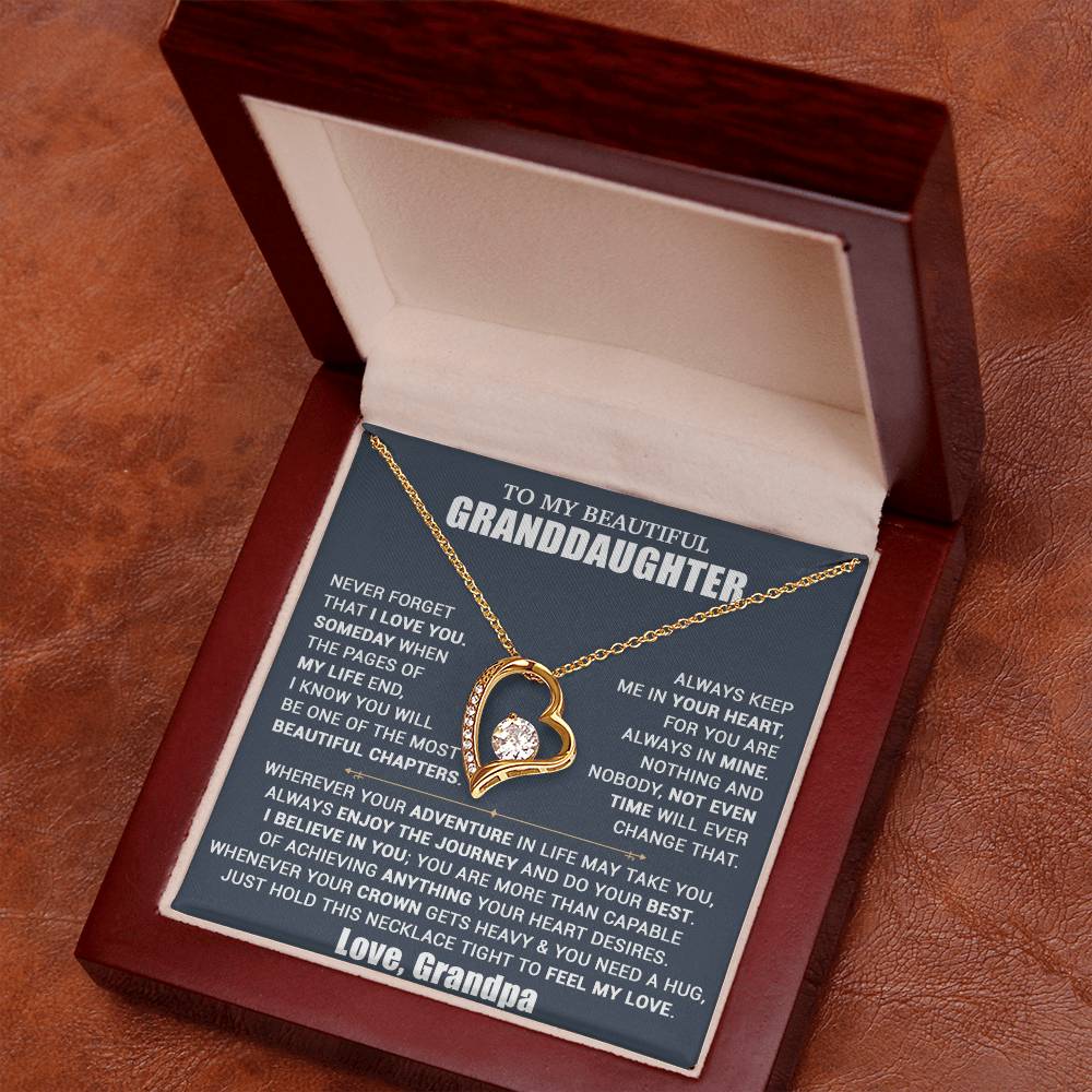 To My Granddaughter Necklace, Granddaughter Gift from Grandpa, Christmas Gift 10_10_Blue