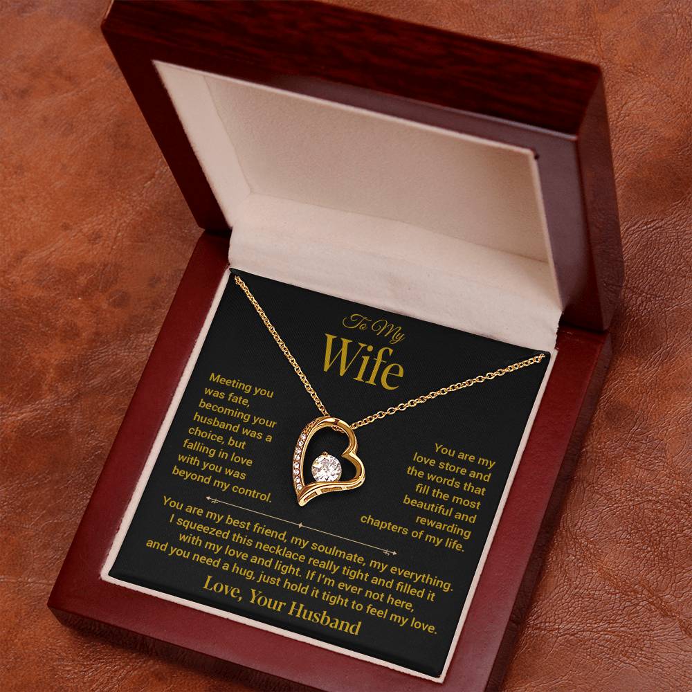 To My Wife Necklace, Gift For Wife, Anniversary Gift For Wife, Christmas Gift 21_11_Gold