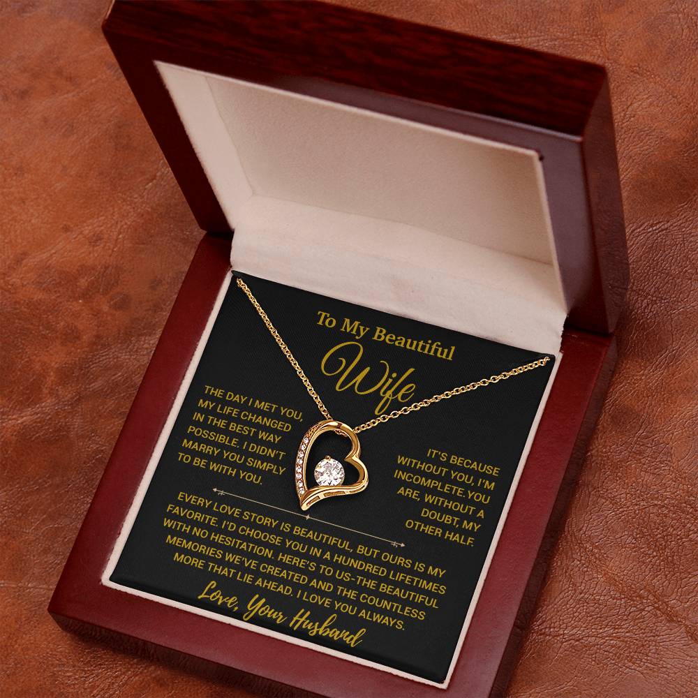 To My Wife Necklace, Vanlentines Gifts For Women, Anniversary Gift For Wife 29_12_Gold