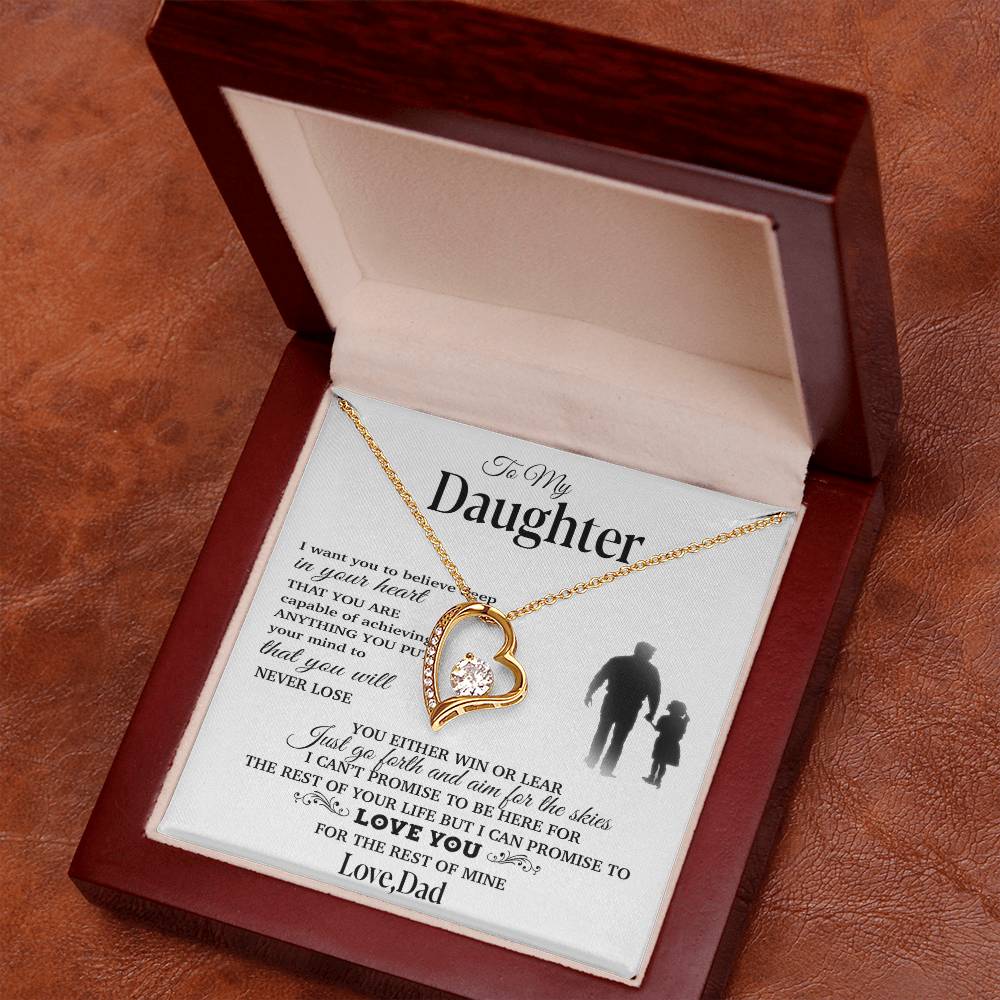To My Daughter Necklace, Gift for Daughter from Dad, Father Daughter Necklace 30_11_White