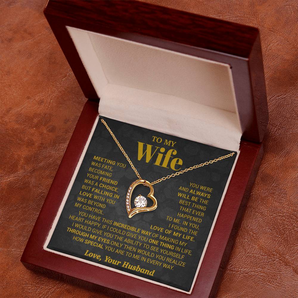 To My Wife Necklace, Meeting You Was Fate Love, Your Husband, Best Necklace For Wife_Gold