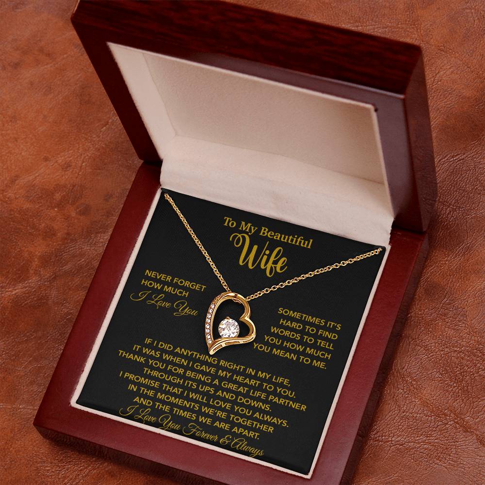 To My Wife Necklace, Christmas Gifts For Wife, Anniversary Cute Gift For Wife_Gold_25_9