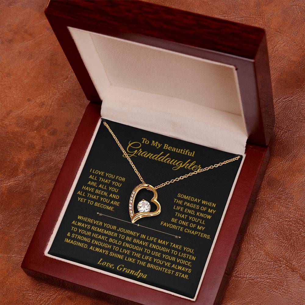 To My Granddaughter Necklace, Birthday Gift For Granddaughter, Birthday Gifts 12_6_Gold