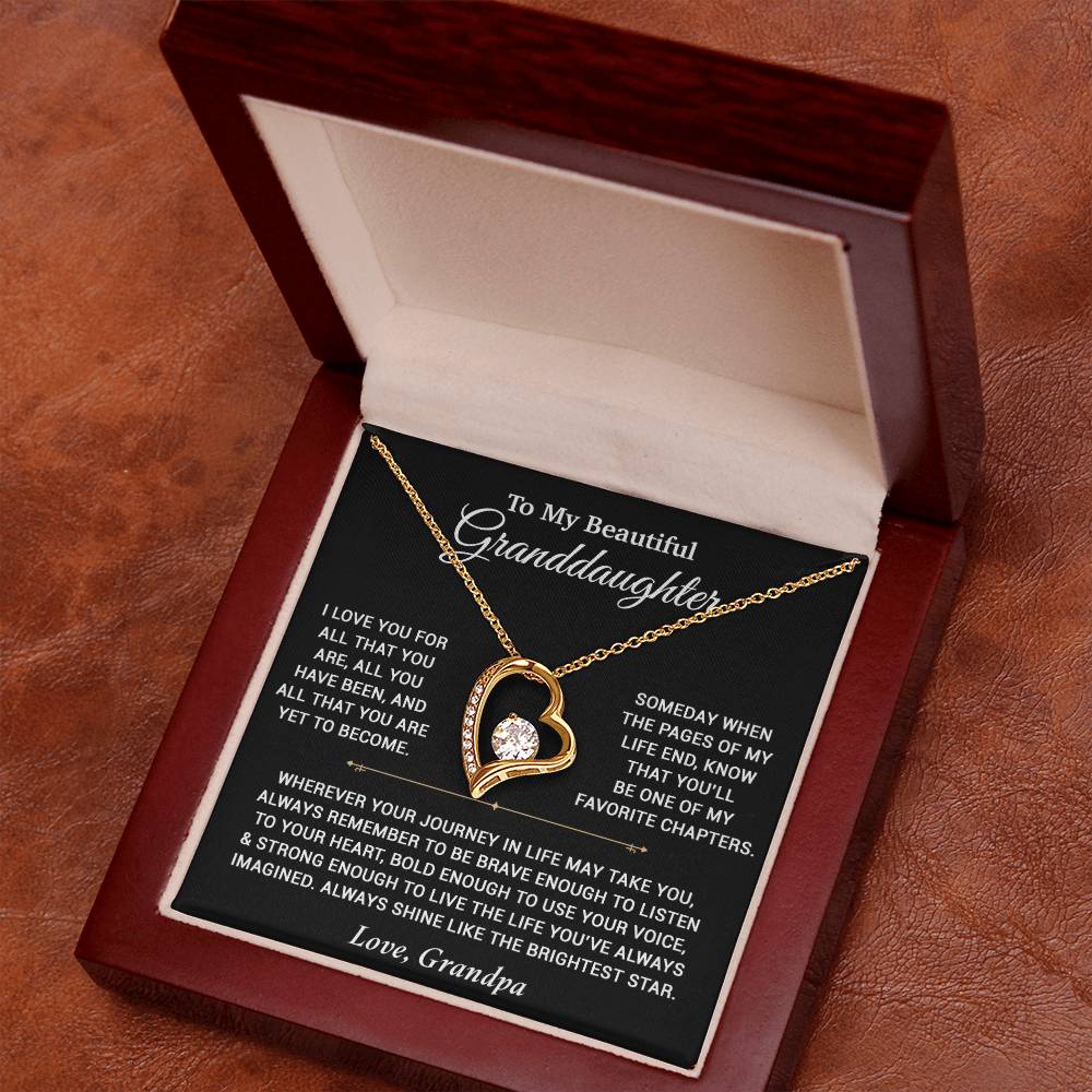 To My Granddaughter Necklace, Birthday Gift For Granddaughter, Birthday Gifts 12_6_Black