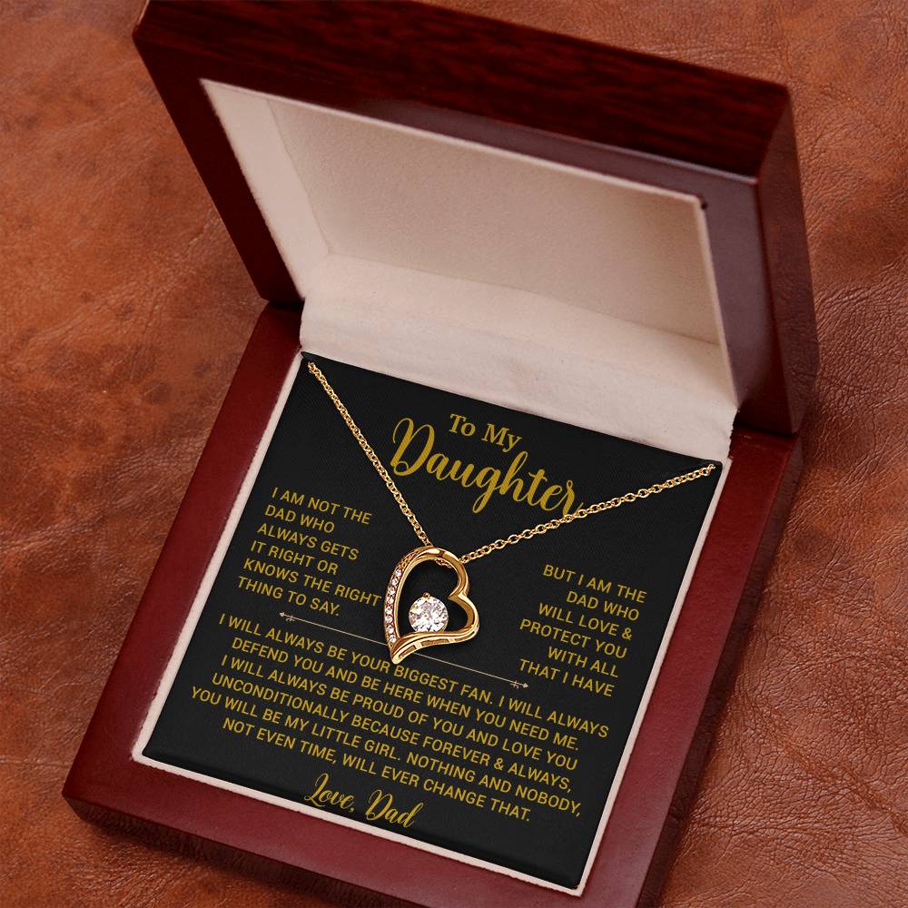 To My Daughter Necklace, Gift for Daughter from Dad, Father Daughter Necklace 8_4_Gold