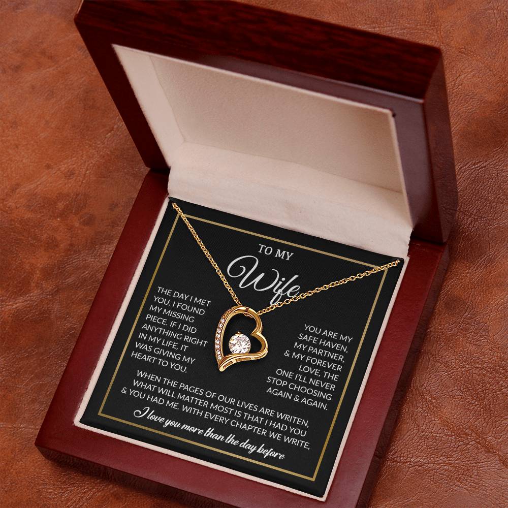 To My Wife Necklace, Gift For Wife, Anniversary Gift For Wife, Necklace For Wife 26_7_Black