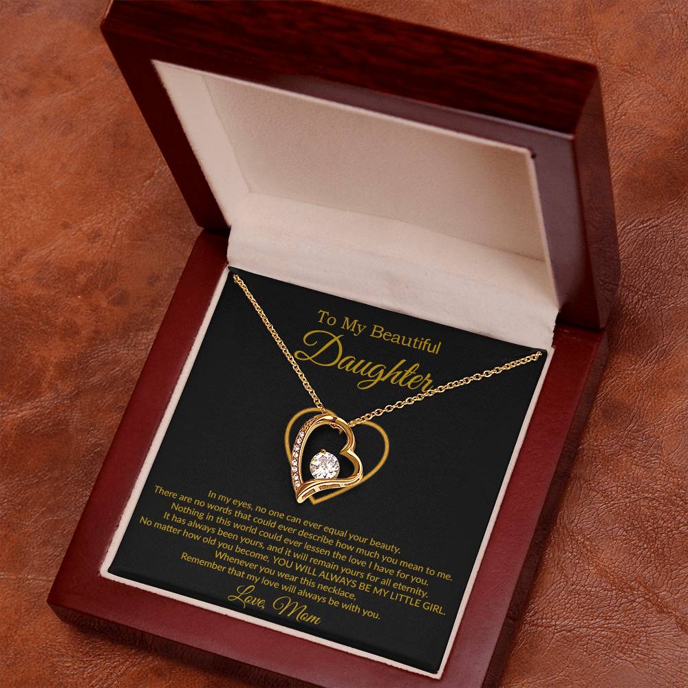 To My Daughter Necklace, Gift For Daughter From Mom, Daughter Mother Necklace 21_7_Gold