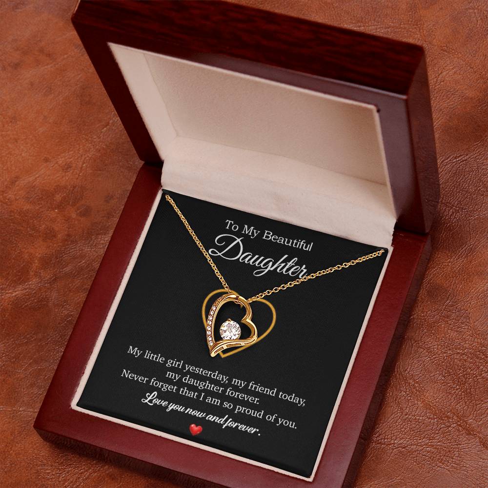 To My Daughter Necklace, Gift For Daughter From Dad, Daughter Father Necklace 10_7_Black